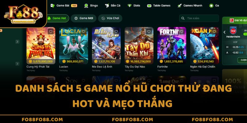 Danh sách 5 game nổ hũ chơi thử đang hot và mẹo thắng 
